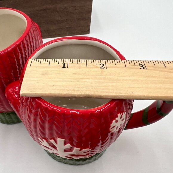 Home essentials mitten mugs cups salt and pepper set red green Holiday Winter - Picture 12 of 14